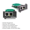 CYBERPOWER - RMCARD400 - Gigabit SNMP Card for remote management and monitoring of a UPS with a web browser (HTTP/HTTPS) or NMS (SNMPv1/v3). Event notifications via email, SMMP traps, Syslog and user upgradeable firmware. Includes port for connecting