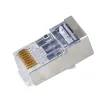 Simply 45 - S45-1050 - Standard Shielded (Internal ground) Cat5e STP RJ45 Modular Plugs, Blue Tint - 50pcs Clamshell
