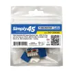 Simply 45 - S45-3590BL-25 - Cat5e UTP 90° Blue Keystone 110 Style, Dust Cover, IDC Cap