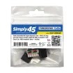 GoSimplyConnect - S45-3590B-25 - Cat5e UTP 90° Black Keystone 110 Style, Dust Cover, IDC Cap, UL Listed - w/6-Color Snap-On ID Bars Included. 1ea/Bag, 25/Pack