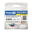 Simply 45 - S45-3590W-25 - Cat5e UTP 90° White Keystone 110 Style, Dust Cover, IDC Cap, UL Listed - 25/Pack