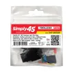 Simply 45 - S45-3600B-25 - Cat6/6A UTP 180° Black Keystone Jack, Toolless, Connector Dust Cover - 25/Pack