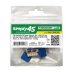 Simply 45 - S45-3690BL-25 - Cat6 UTP 90° Blue Keystone 110 Style, Dust Cover, IDC Cap - 25/Pack