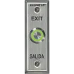 SECO-LARM - SD-7175SGEX1Q - Vandal-resistant, 1" diameter, illuminated, momentary pushbutton on slimline plate. Field-selectable LED color: red, green, blue, magenta, yellow, cyan, or white (12VDC). "EXIT" and "SALIDA" printed on plate.