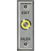 SECO-LARM - SD-7175SGEX1Q - Vandal-resistant, 1" diameter, illuminated, momentary pushbutton on slimline plate. Field-selectable LED color: red, green, blue, magenta, yellow, cyan, or white (12VDC). "EXIT" and "SALIDA" printed on plate.