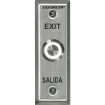 SECO-LARM - SD-7175SGEX1Q - Vandal-resistant, 1" diameter, illuminated, momentary pushbutton on slimline plate. Field-selectable LED color: red, green, blue, magenta, yellow, cyan, or white (12VDC). "EXIT" and "SALIDA" printed on plate.