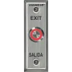 SECO-LARM - SD-7175SGEX1Q - Vandal-resistant, 1" diameter, illuminated, momentary pushbutton on slimline plate. Field-selectable LED color: red, green, blue, magenta, yellow, cyan, or white (12VDC). "EXIT" and "SALIDA" printed on plate.