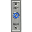SECO-LARM - SD-7175SGEX1Q - Vandal-resistant, 1" diameter, illuminated, momentary pushbutton on slimline plate. Field-selectable LED color: red, green, blue, magenta, yellow, cyan, or white (12VDC). "EXIT" and "SALIDA" printed on plate.