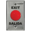 SECO-LARM - SD-7201RCPE1Q - 1½" Red Mushroom-cap Button. NO/NC Contact, Rated 5A@125VAC. Stainless-steel, Single-gang Plate. "EXIT" and "SALIDA" Printed on Plate