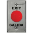 SECO-LARM - SD-7213-RSP - R-T-E Plate with Pneumatic Timer (2~60 seconds). 1½" Red mushroom-cap button. NO/NC contact, rated 5A@125VAC. Stainless-steel, single-gang plate. "EXIT" and "SALIDA" printed on plate. No power required.