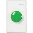 SECO-LARM - SD-7217GWQ - 1½" Green mushroom-cap button with single-gang white plate. NO/NC contact, rated 5A@125VAC.