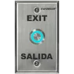 SECO-LARM - SD-7275SGEX1Q - Vandal-resistant, 1" diameter, illuminated momentary pushbutton on single-gang plate. Field-selectable LED color: red, green, blue, magenta, yellow, cyan, or white (12 VDC). "EXIT" and "SALIDA" printed on plate. ETL Listed