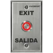 SECO-LARM - SD-7275SGEX1Q - Vandal-resistant, 1" diameter, illuminated momentary pushbutton on single-gang plate. Field-selectable LED color: red, green, blue, magenta, yellow, cyan, or white (12 VDC). "EXIT" and "SALIDA" printed on plate. ETL Listed