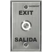 SECO-LARM - SD-7275SGEX1Q - Vandal-resistant, 1" diameter, illuminated momentary pushbutton on single-gang plate. Field-selectable LED color: red, green, blue, magenta, yellow, cyan, or white (12 VDC). "EXIT" and "SALIDA" printed on plate. ETL Listed