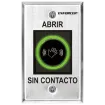 SECO-LARM - SD-927PKC-NSQ - IR No-Touch Request-To-Exit Sensor with Spanish message. Green illuminated ring turns red and 3A relay is triggered when hand is passed in front of the plate. "SALIDA SIN TOCAR" printed on plate. ETL Listed. Conforms to UL