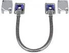 SECO-LARM - SD-969-T15Q/S - Armored Door Cord with Terminal Blocks (Silver), Maximum Current 34@30VAC/VDC, Cord Length 15" (39cm)
