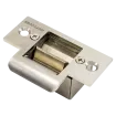 SECO-LARM - SD-991A-D1Q - Mini No-Cut Electric Door Strike. Includes stainless steel no-cut and silver aluminum low-cut strike plates. 12VDC, Fail-secure (door locks when power is lost) operation. Optional bronze(SD-991RA-61Q/B) low-cut faceplate ava
