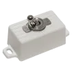 SECO-LARM - SS-076Q/SW - SPST Toggle Switch in plastic case with 6" wire leads. Rated 3A@125VDC. Snow-white. Sold in multiples of 10 (price is for 1 pc).