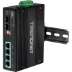 TRENDNET - TI-PG62B - 6-port hardened Industrial Gigabit PoE+ Switch /w 2 SFP (Boost Voltage from 12/24/48/VDC to 55VDC)