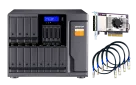 QNAP - TL-D1600S-US - 16-bay desktop SATA JBOD expansion unit with a QXP-1600eS PCIe SATA host card and 4 SFF-8088 to SFF-8644 SAS/SATA 6Gb/s external cables