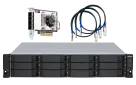 QNAP - TL-R1200S-RP-US - 12-bay 2U rackmount SATA JBOD expansion unit, redundant PSU, with a QXP-1600eS PCIe SATA host card and 3 SFF-8088 to SFF-8644 SAS/SATA 6Gb/s external cables