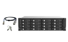 QNAP - TL-R1620Sep-RP-US - 16-bay 3U rackmount SAS 12Gbps JBOD expansion enclosure with SAS expander, 2.5"/3.5" SAS 12Gbps & SAS/SATA 6Gbps drives, 4 x SFF-8644 Mini-SAS HD ports, redundant PSU, without rail kit.