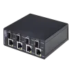Vigitron - Vi50004 - 4-Port MaxiiFiber™ 1G Ethernet Media Converter, Powered by PoE or 12VDC @ 3A PS