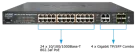 PLANET - WGSW-28040P4 -  24-Port PoE Gigabit Ethernet Switch 380W