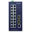 Planet - IGS-4215-16T2S - IP30 Industrial L2/L4 16-Port 10/100/1000T + 2-Port 100/1000X SFP Managed Switch (-40~75 degrees C)