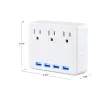 Cyber Power - P3WU - 3 AC Outlet Wall Tap 125V with 4 Lighted 4.2A USB Charging Ports 