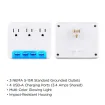 Cyber Power - P3WUH - 3 AC Outlet Wall Tap 125V with 4 USB 3.4A Charging Ports Glow Colors