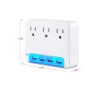 Cyber Power - P3WUN - 3 AC Outlet Wall Tap 125V with 4 USB 3.4A Charging with Night Light 