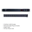 Cyber Power - PDU20M2F10R - 20A (Derated to 16A), 120 V, 50Hz/60Hz, NEMA 5-20P plug, 12 NEMA 5-20R, 1U Rackmount, 15 ft Cord, Limited Lifetime Warranty