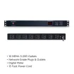 Cyber Power - PDU20M2F8R - 20A (Derated to 16A), 120 V, 50Hz/60Hz, NEMA 5-20P plug, 10 NEMA 5-20R, 1U Rackmount, 15 ft Cord, Limited Lifetime Warranty