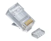 Platinum Tools - 106187C - RJ45 (8P8C), Cat6 2 pc. Round-Solid 3 Prong, w/Liner. 25/Clamshell.