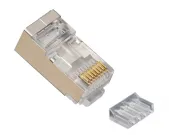 Platinum Tools - 106206J - RJ45 (8P8C) Shielded Cat6 2 pc. Connector w/ Liner, Round Solid, 3-Prong. 100/Jar.