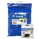 Simply 45 - S45-3250B-25 - Cat5E UTP Black Keystone Feed-Thru Coupler - w/6-Color Snap-On ID Bars Included. 1ea/Bag, 25/Pack