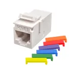 Simply 45 - S45-3260W - Cat6 UTP White Keystone Feed-Thru Coupler - w/6-Color Snap-On ID Bars Included. 1ea/bag
