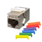 Simply 45 - S45-3275 - 10G STP Keystone Feed-Thru Coupler - w/6-Color Snap-On ID Bars Included. 1ea/bag