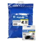Simply 45 - S45-3500B-25 - Cat5e UTP 180° Black Keystone Jack, Toolless, Dust Cover, w/6-Color Snap-On ID Bars Included. 1ea/Bag, 25/Pack