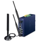 Planet - LCG-300W-EU - IP30 Industrial IoT LoRaWAN Wireless Gateway with 5-Port 10/100/1000T - EU868 MHz