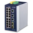 Planet - IGS-20160HPT - Industrial L3 16-Port 10/100/1000T 802.3at PoE + 2-Port 10/100/1000T + 2-Port 1G/2.5G SFP Managed Switch