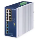 Planet - IGS-1000-8UP4X - Industrial 8-Port 10/100/1000T 802.3bt PoE + 4-Port 10G SFP+ Ethernet Switch