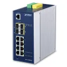 Planet - IGS-12040MT - Industrial 8-Port 10/100/1000T + 2-Port 100/1G SFP + 2-Port 1G/2.5G SFP Managed Ethernet Switch