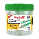 Simply 45 - S45-1600 - Pass Through Green Tint - Cat6 UTP - 100pc Jar