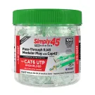 Simply 45 - S45-1600P - PROSeries Pass Through Green Tint - Cat6 UTP with Cap45 - 100pc Jar