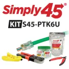 Simply 45 - S45-PTK6U - Pass Through Series Cat6 UTP Starter Kit, 1ea (S45-1600, S45-C100, S45-801, S45-S01YL, S45-B002) - Boxed