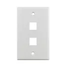 Simply 45 - S45-3202W - 2 Port White Keystone Wall Plate, Standard, Single Gang, UL - 1EA/BAG