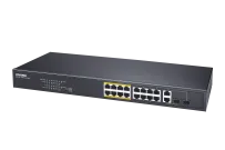 Vivotek - AW-FGT-180F-250 - 16xFE PoE + 2xGbE Combo Unmanaged Switch, 250W