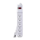 CYBERPOWER - CSB606W - 6-Outlet Surge Protector with 900 Joules, EMI/RFI filtering, white, 6FT Cord, and $50K CEG